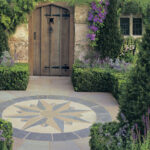 Vintage Stone Compass Points Circle 2.27m dia